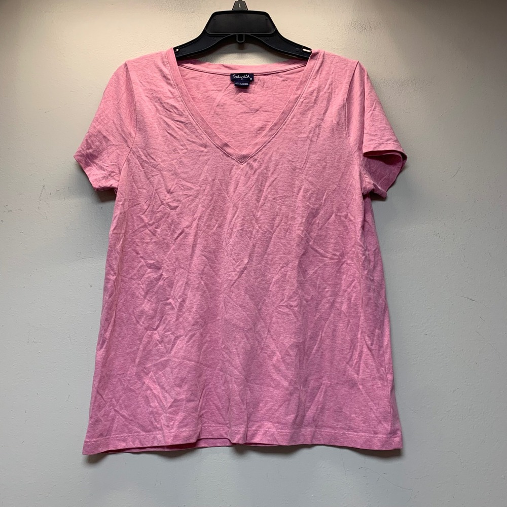 Splendid V-Neck T-Shirt Womens Medium Pink Excellent Recycled Cotton Blend Tee